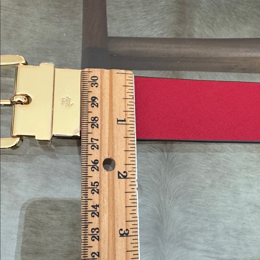 Ralph Lauren Reversible Black and Red Belt with Gold Buckle - Picture 13 of 14